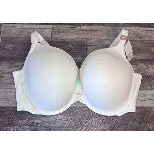 Cacique Bra 46DDD White‎ Full Coverage Smooth Lightly Lined Underwire New